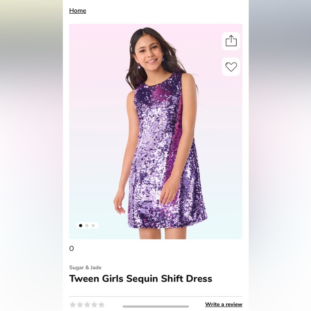 NWT SUGAR & JADE purple sequined dress